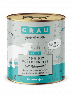 GRAU Lamm mit Vollkornreis 6x800g Cena norādīta par 1 gb